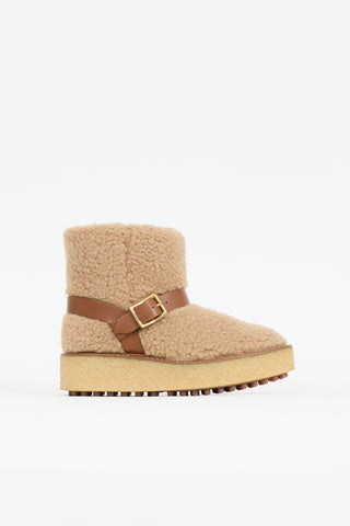 Tod's Shearling Platform Boot