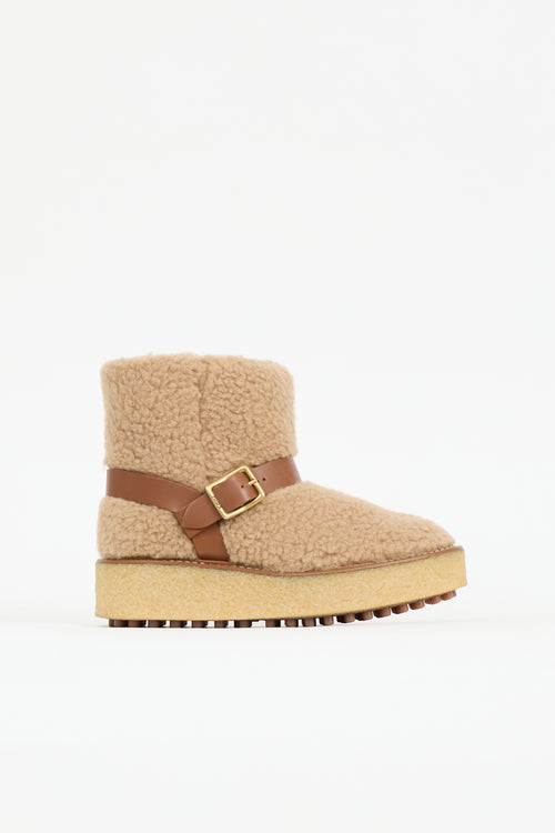 Tod's Shearling Platform Boot