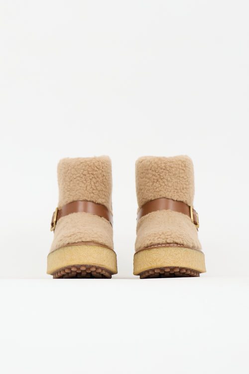 Tod's Shearling Platform Boot