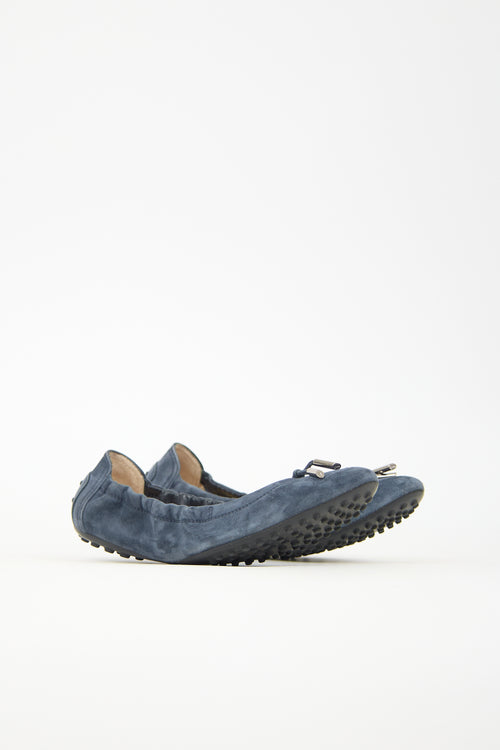 Tod's Suede Scrunch Flat