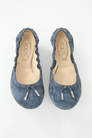 Tod's Suede Scrunch Flat