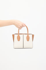 Tod's White & Brown Leather Holly Bag