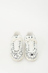 Tod's White & Black Leather Graphic Tabs Sneaker