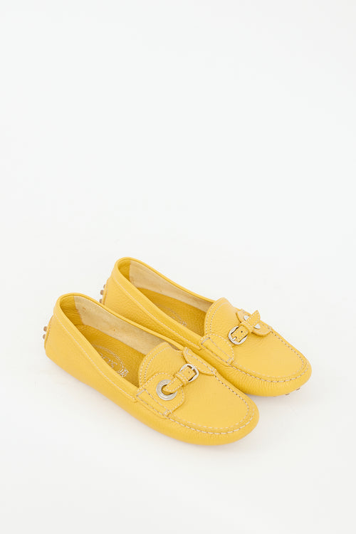 Tod's Yellow Leather Buckle Loafer