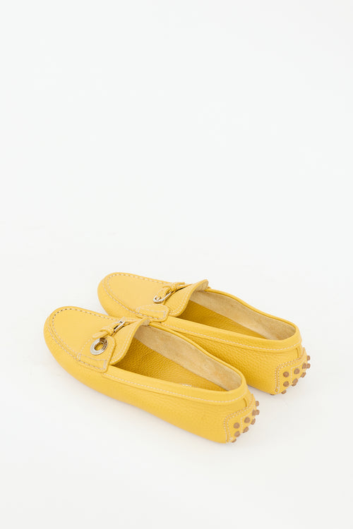 Tod's Yellow Leather Buckle Loafer