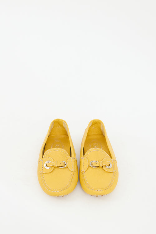 Tod's Yellow Leather Buckle Loafer