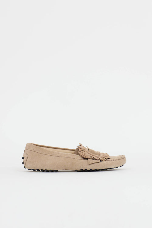 Tod's Suede Fringe Loafer