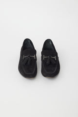 Tod's Black Suede Tassel Loafer