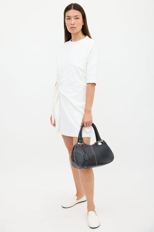 Tod's Black Leather Top Handle Bag