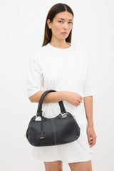 Tod's Black Leather Top Handle Bag
