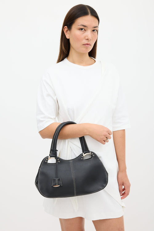 Tod's Black Leather Top Handle Bag