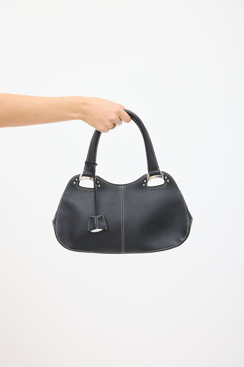 Tod's Black Leather Top Handle Bag