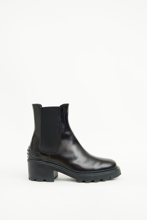 Tod's Black Gomma Carro Ankle Boot