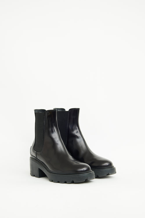 Tod's Black Gomma Carro Ankle Boot