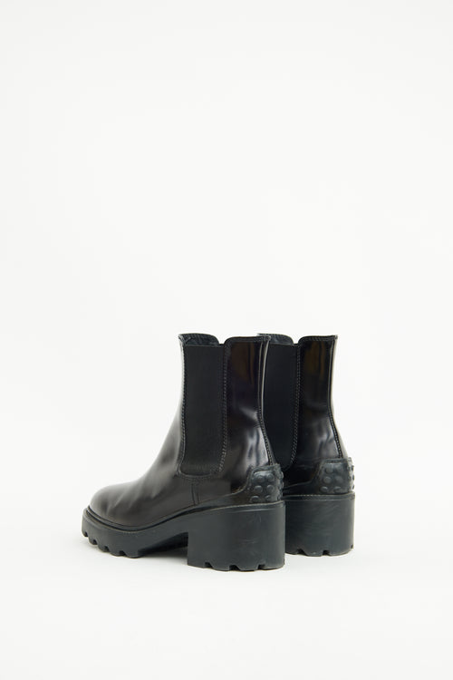 Tod's Black Gomma Carro Ankle Boot