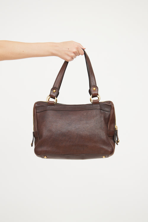 Tod's Brown Leather Travolla Media Bag