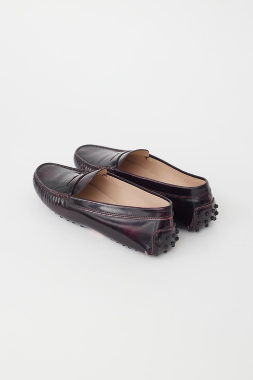 Tod's Purple Leather Penny Loafer