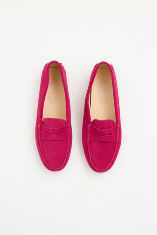 Tod's Pink Suede Driving Loafer