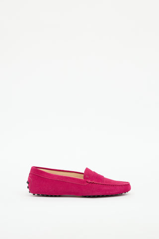 Tod's Pink Suede Driving Loafer