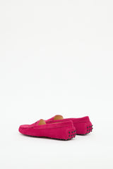 Tod's Pink Suede Driving Loafer