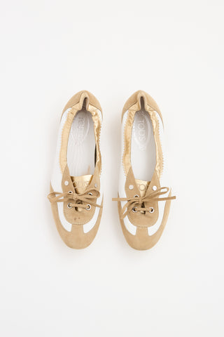 Tod's Beige & White & Gold Gomma Sneaker