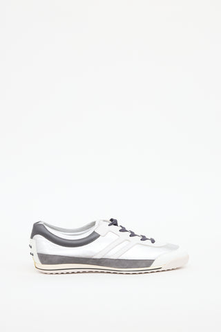 Tod's White & Silver Trim Sneaker