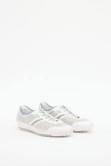 Tod's White & Silver Glitter Sneaker