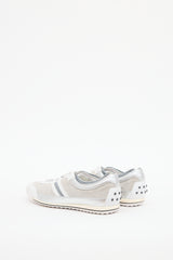 Tod's White & Silver Glitter Sneaker