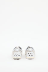 Tod's White & Silver Glitter Sneaker
