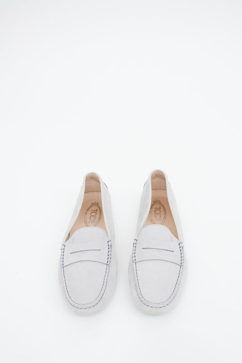 Tod's Grey Suede Driving Loafer