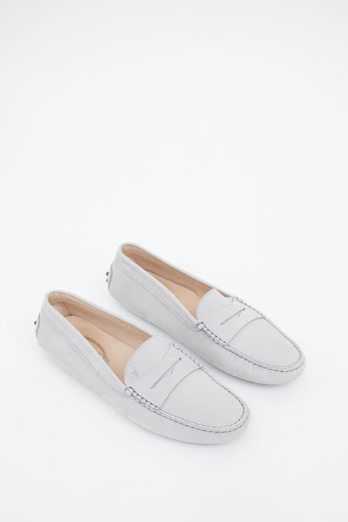 Tod's Grey Suede Driving Loafer