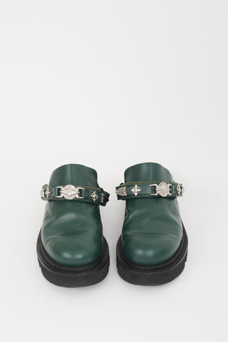 Toga Virilis Green & Silver Chunky Mule