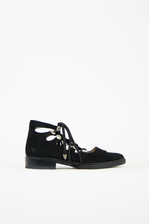 Toga Pulla Suede Lace Up Flat