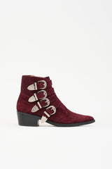 Toga Pulla Suede Four Buckle Western Boot