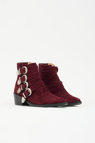 Toga Pulla Suede Four Buckle Western Boot