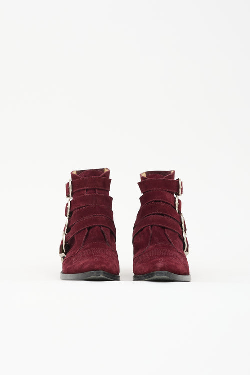 Toga Pulla Suede Four Buckle Western Boot