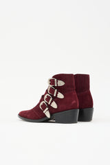 Toga Pulla Suede Four Buckle Western Boot