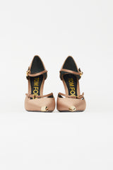 Tom Ford Beige & Gold Satin Pump