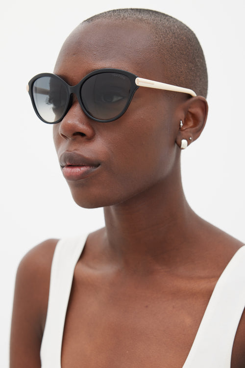 Tom Ford Black & Cream TF342 Priscila Sunglasses