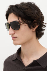 【美品•レア】トムフォード/シリル （TF109 14p 63◻︎135） Tom Ford Cyrille 109 14P Havana Silver / Brown Gradient Sunglasses