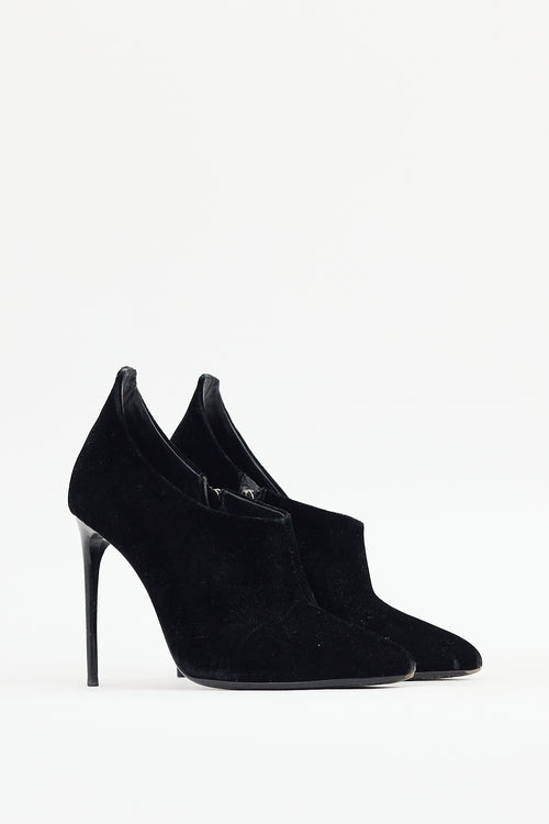 Tom Ford Black Velour Coulisse Ankle Boot