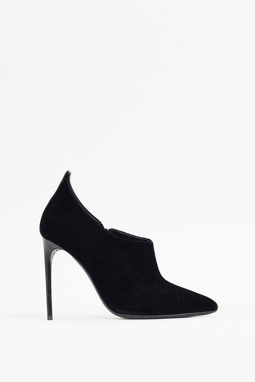 Tom Ford Black Velour Coulisse Ankle Boot