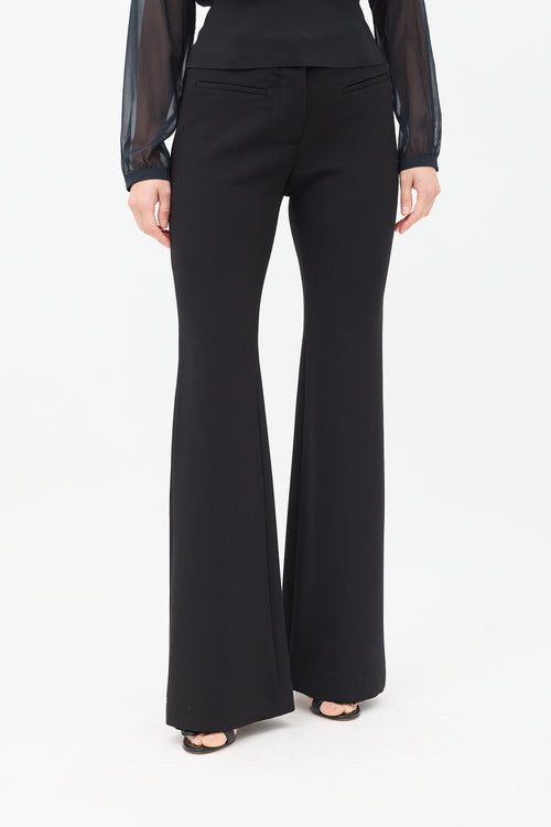 Tom Ford Black Wool Flared Trouser