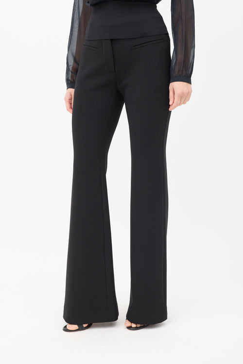 Tom Ford Black Wool Flared Trouser