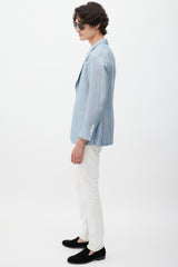 Tom Ford Blue Silk Houndstooth Blazer