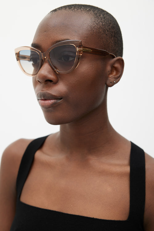 Tom Ford Brown Anya TF762 Tapered Sunglasses