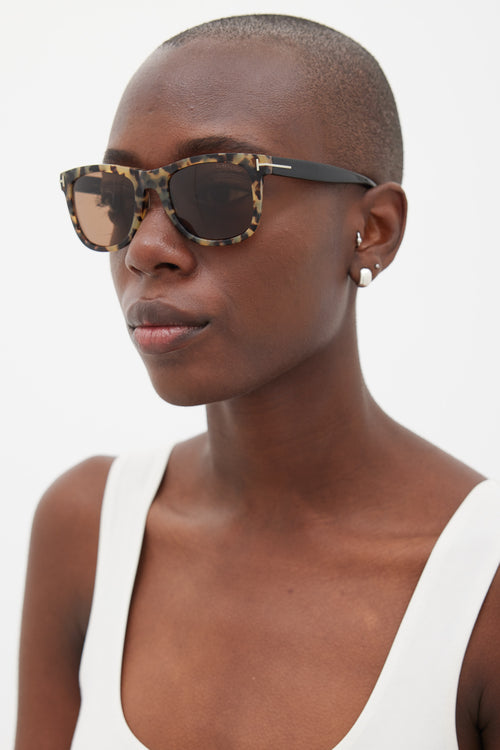 Tom Ford Brown & Beige Square TF336 Leo Sunglasses