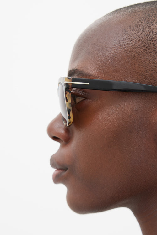Tom Ford Brown & Beige Square TF336 Leo Sunglasses