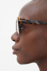 Tom Ford Brown & Beige Squared Round TF552 Savannah Sunglasses
