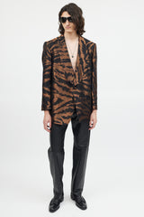 Tom Ford Black & Bronze Metallic Shawl Collar Blazer